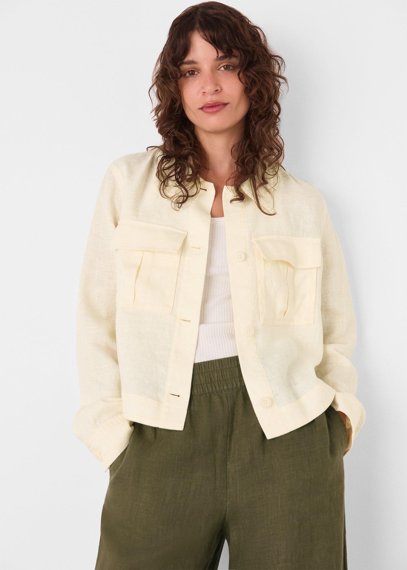 Ivory Abby Linen Casual Jacket