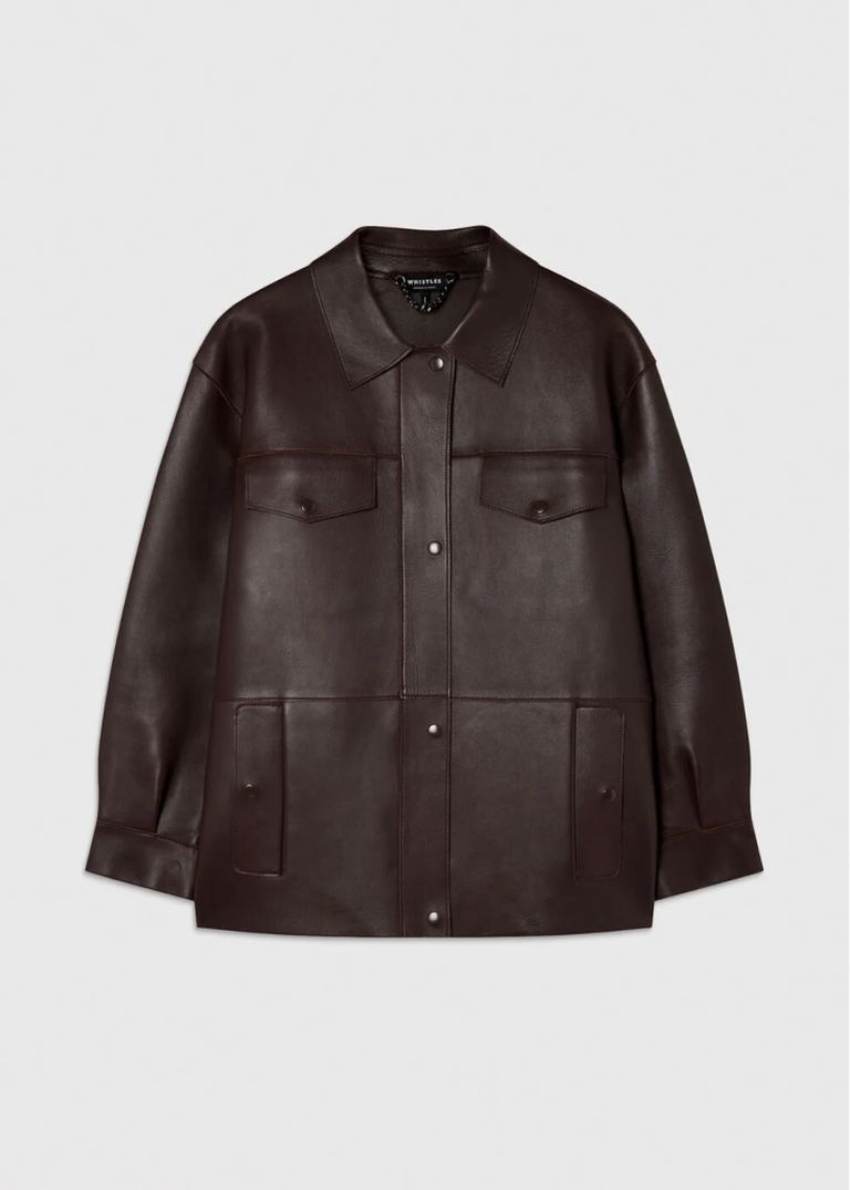 Brown Clean Bonded Leather Jacket 