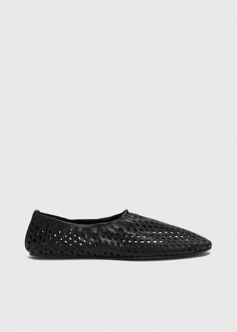 Black Lasercut Ballet Pumps