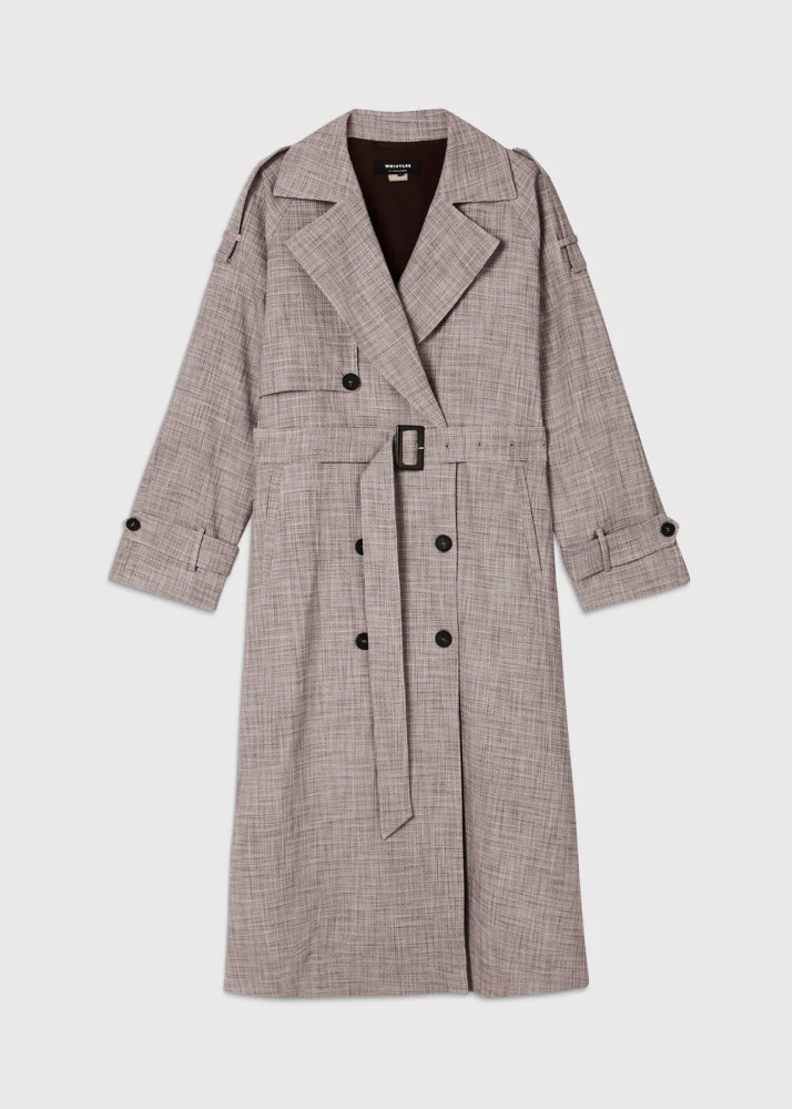 Flatshot of the checked trench coat