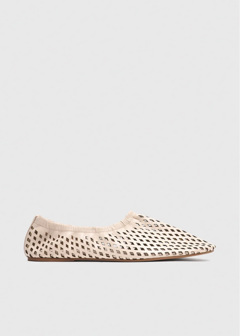 Ivory Lasercut Ballet Pump