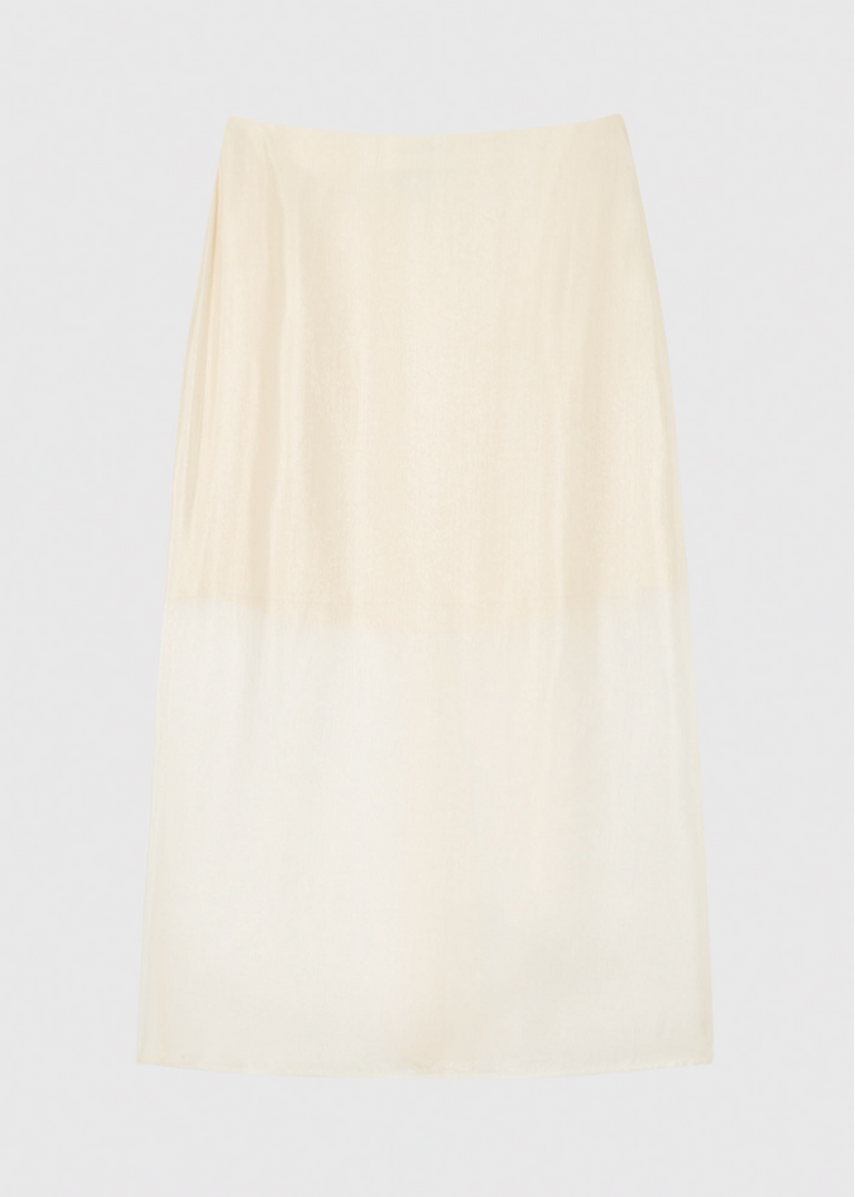 Ivory Organza Column Midi Skirt