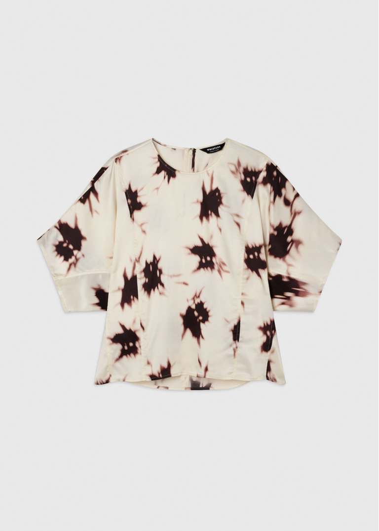 Ivory Shadow Floral Viscose Blouse 