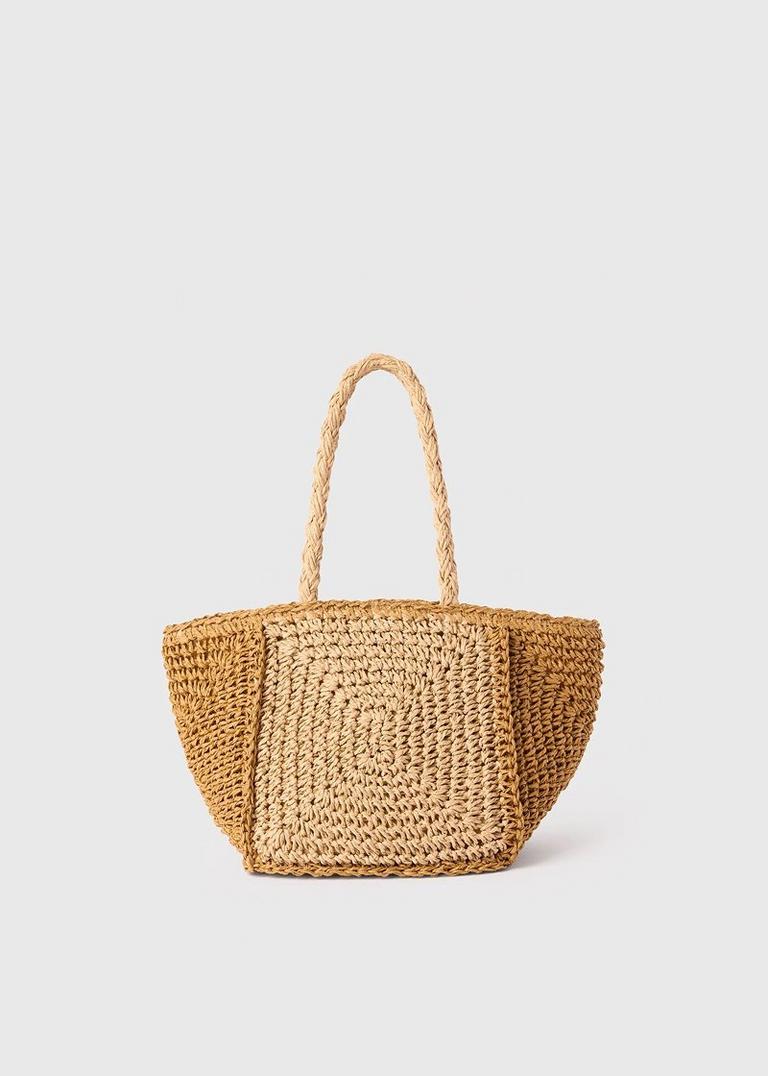 Multicolour Patchwork Straw Mini Bag