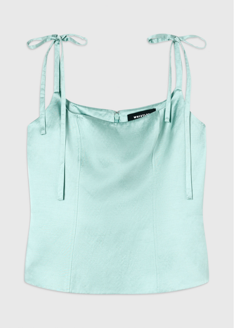 Pale Blue Satin Cami Top 