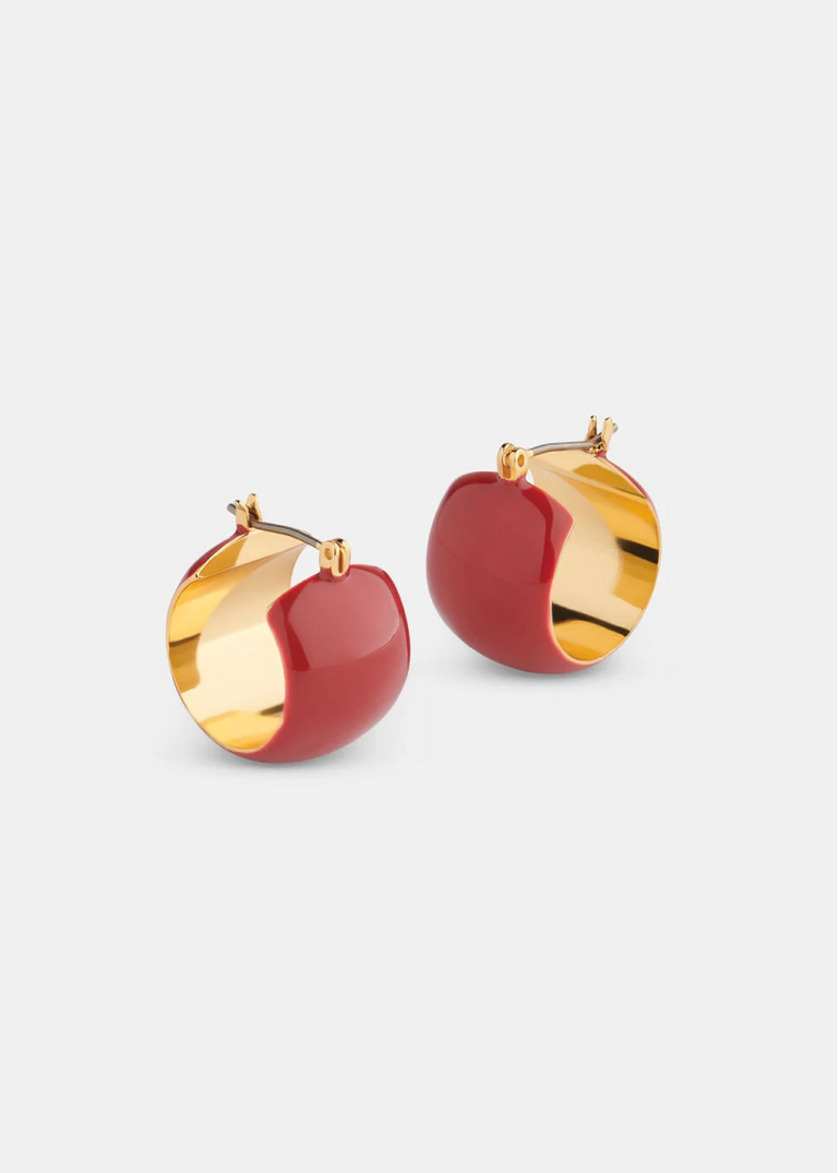 Red Enamel Wide Hoop 