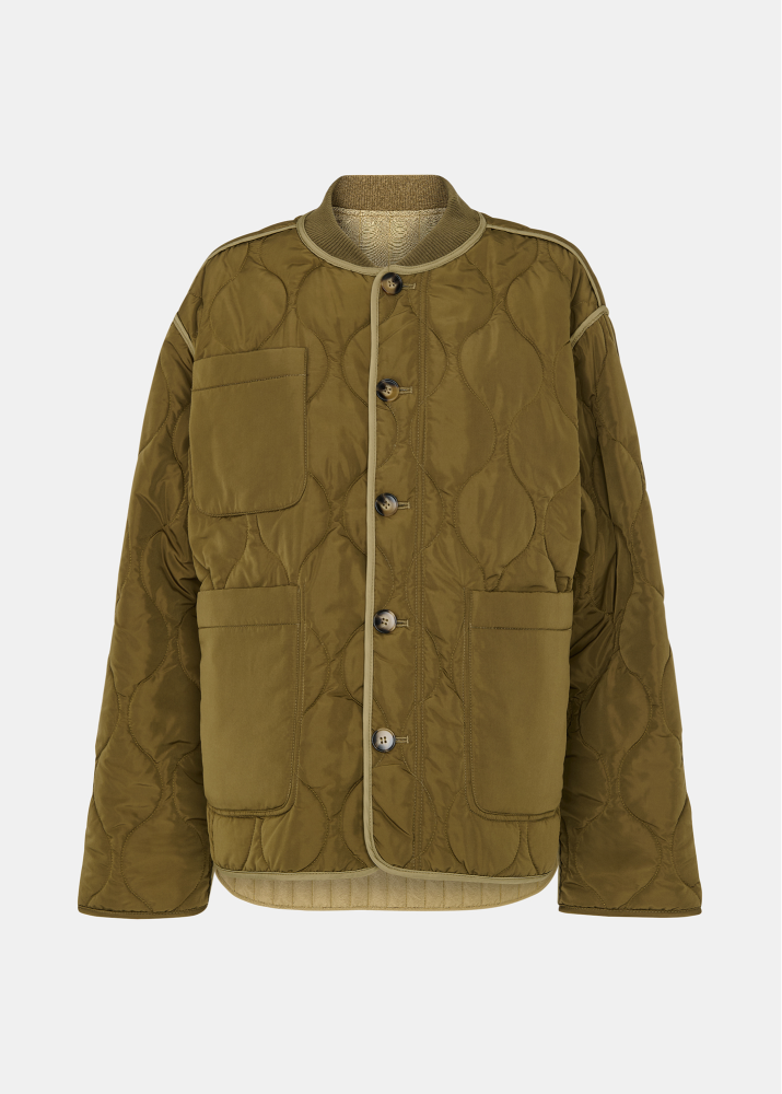 Flatshot of the reversible quilted coat