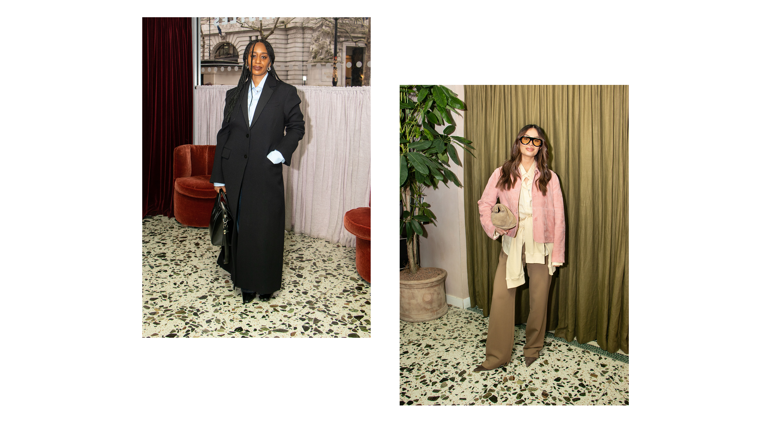 Collage of two influencer taking a pose for picture