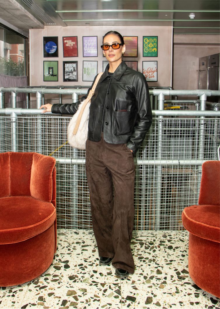 Influencer standing up for picture