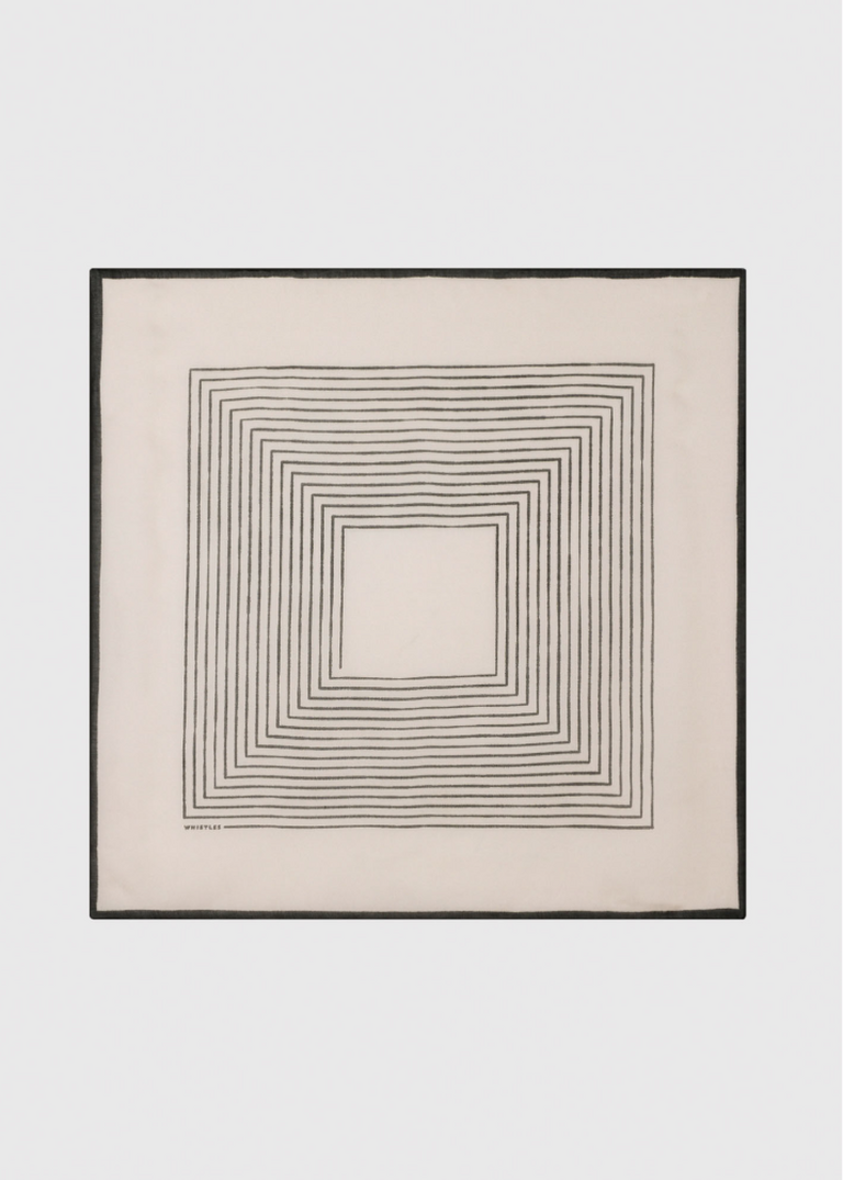 Taupe Square Viscose Printed Scarf