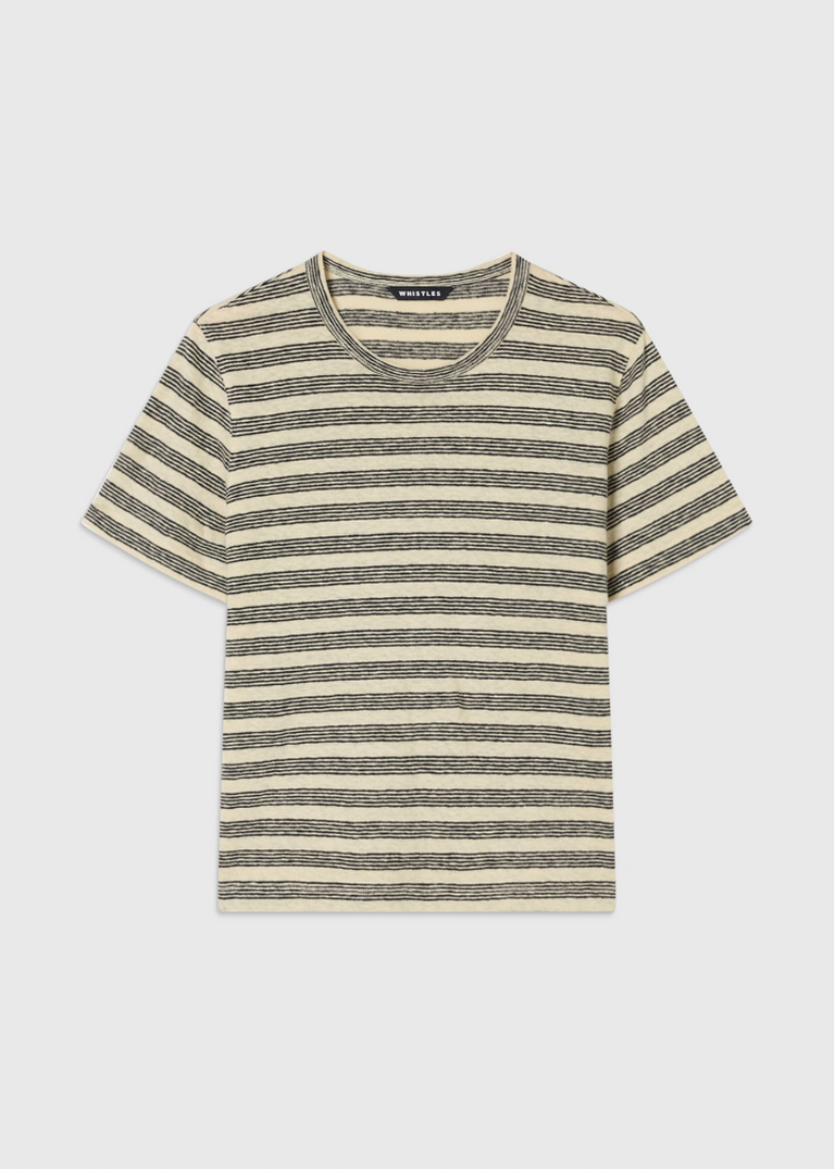 Yellow/Multi Stripe Linen T-Shirt 
