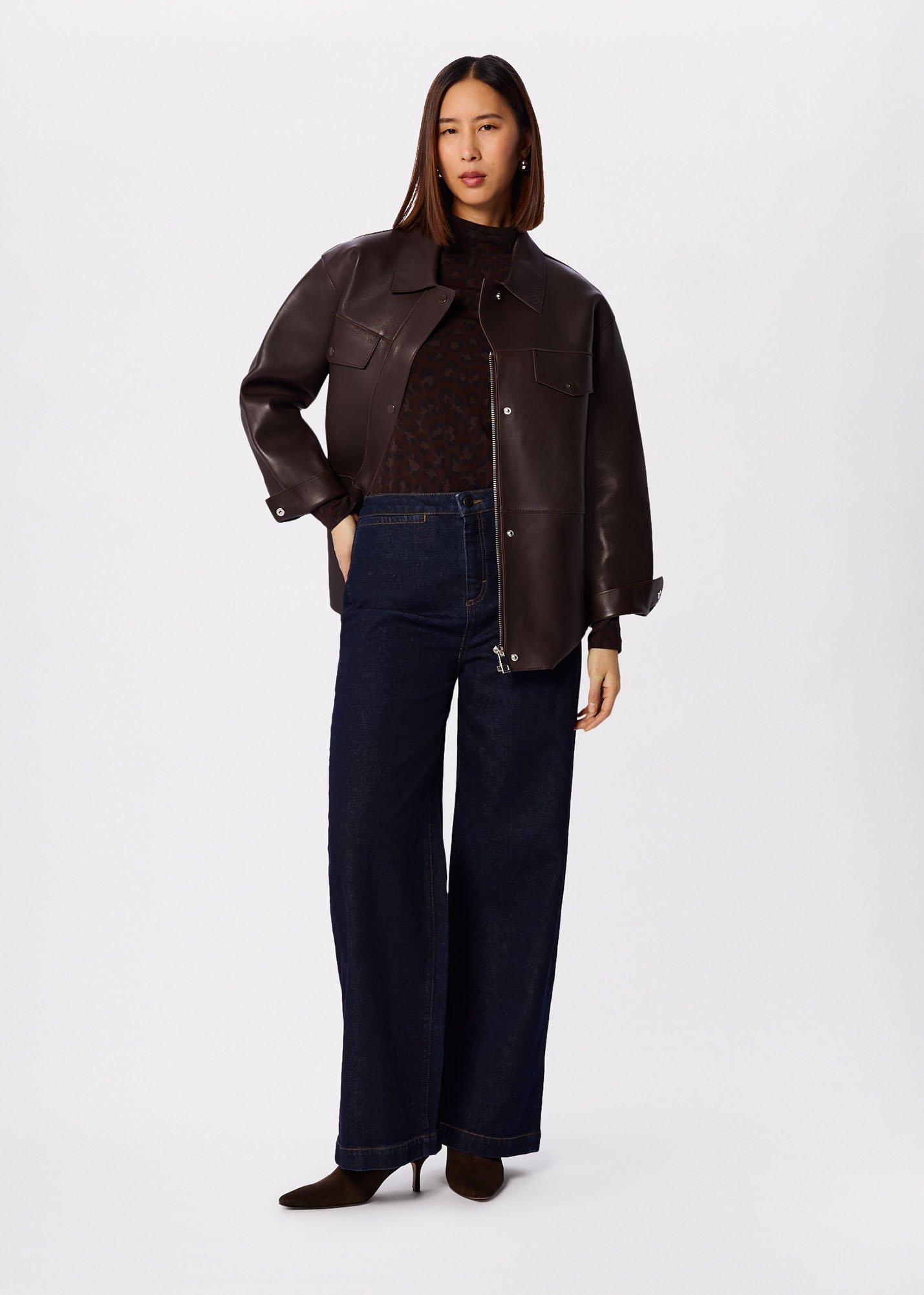 Leopard Print Animal Roll Neck Top