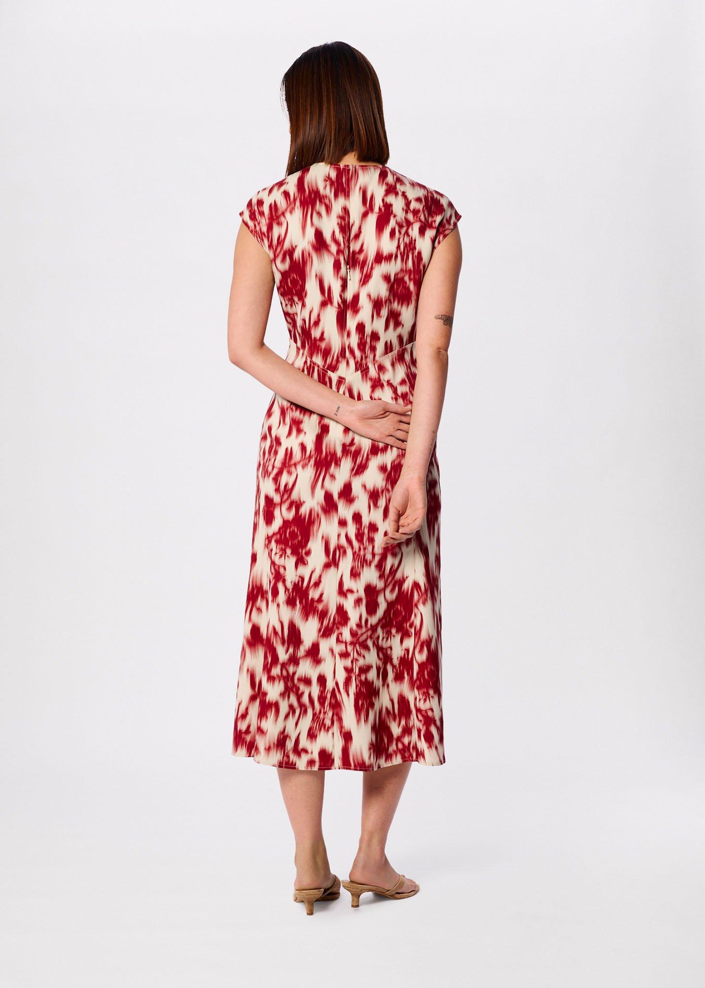 Petite Blurred Floral Crepe Dress