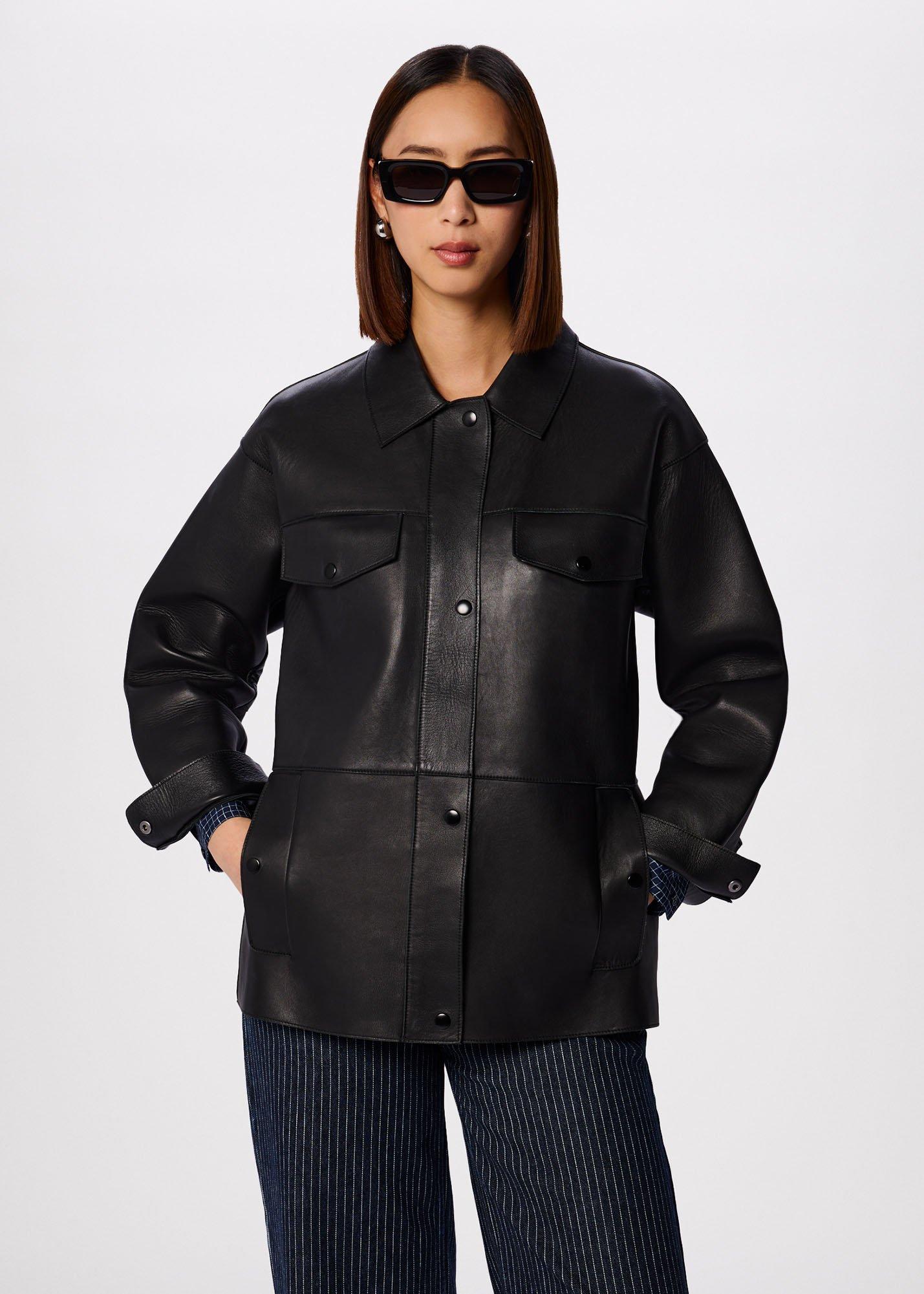Black Clean Bonded Leather Jacket