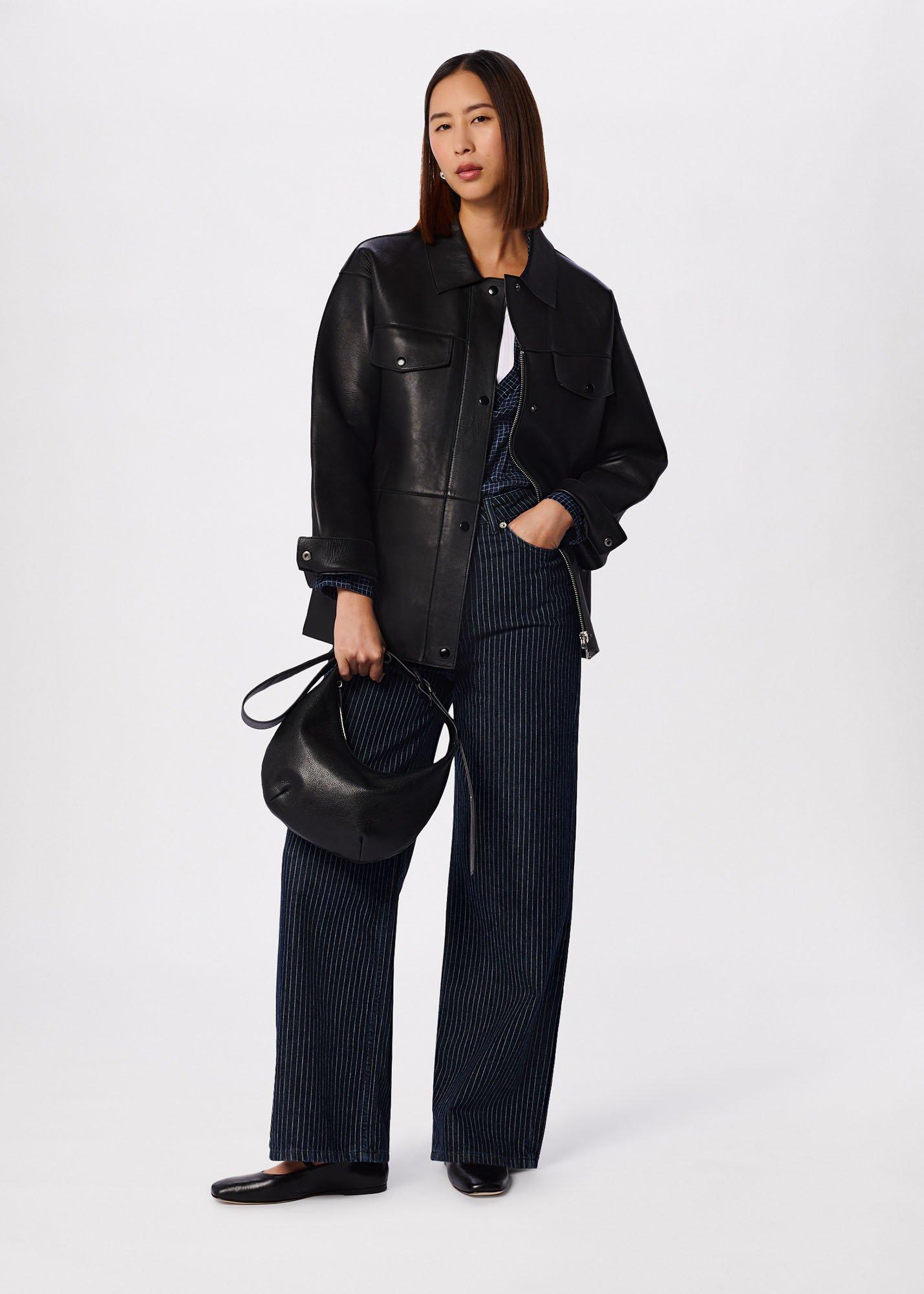 Black Clean Bonded Leather Jacket