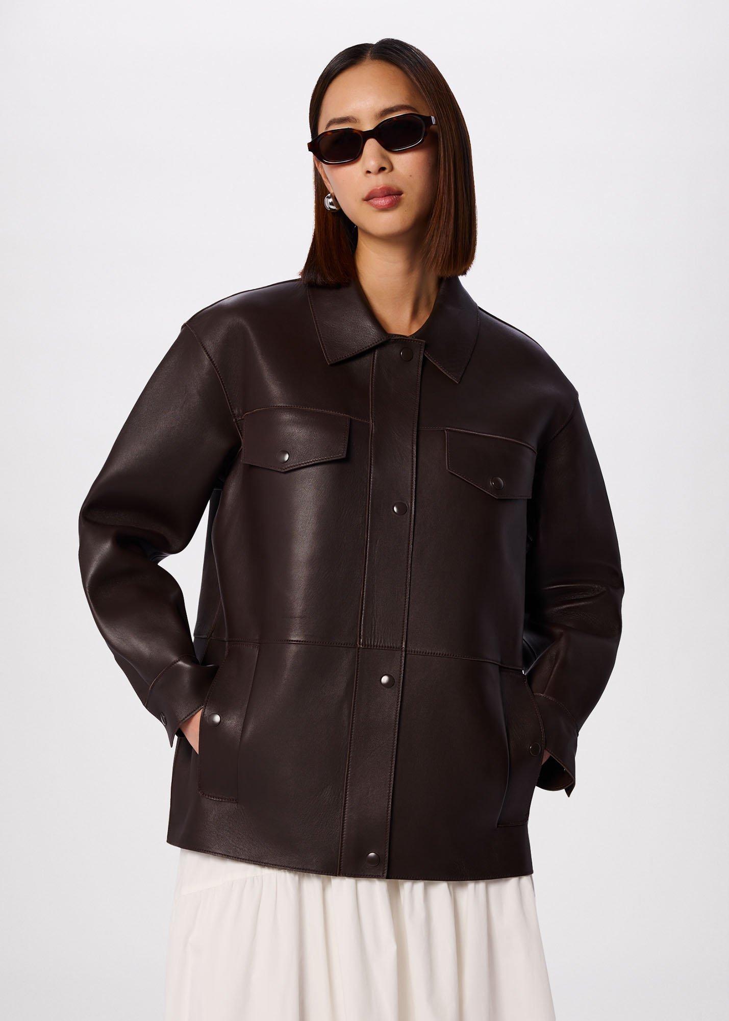 Brown Clean Bonded Leather Jacket
