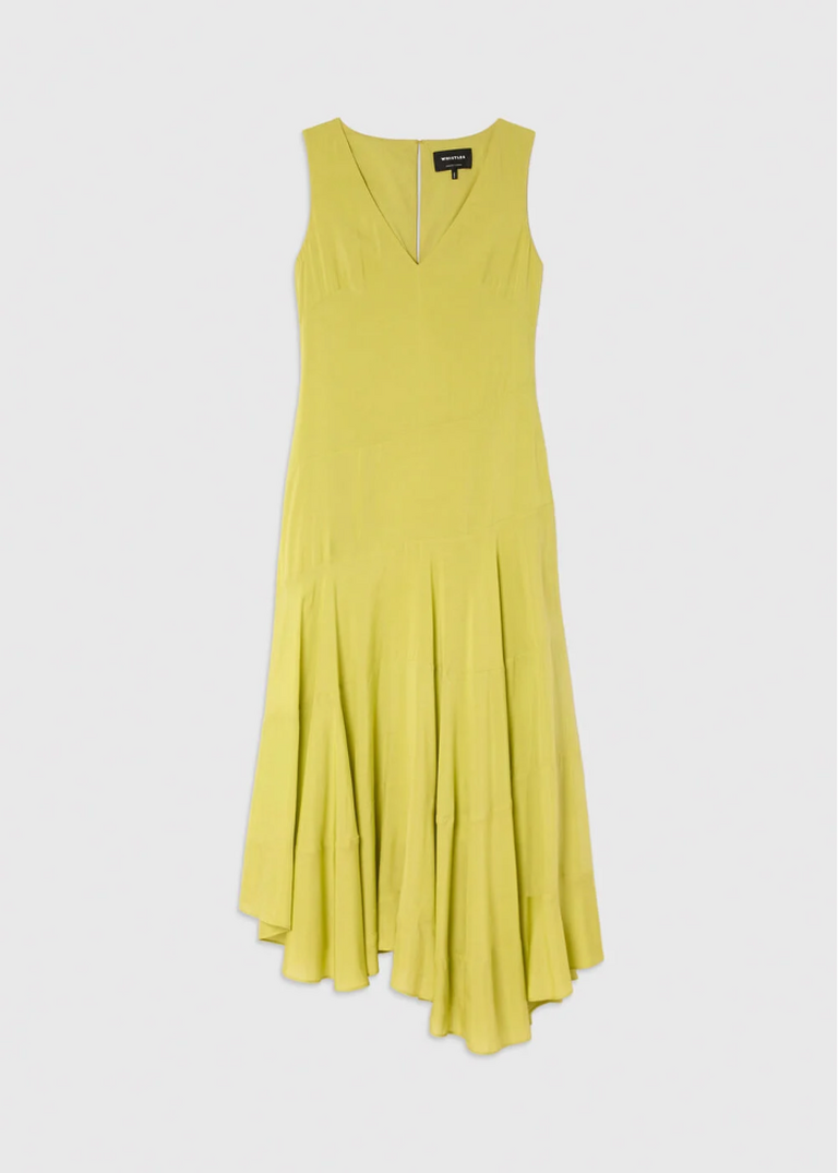 Pale Green Sleeveless Tiered Midi Dress