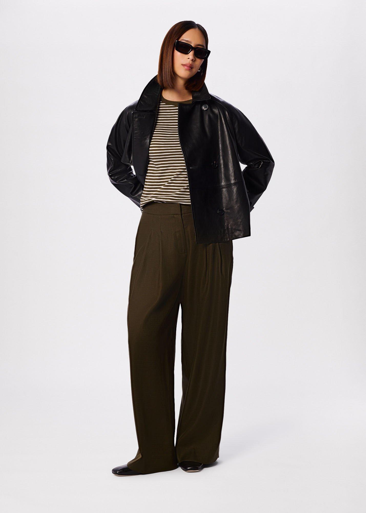 Stripe Crew Neck Pocket Top