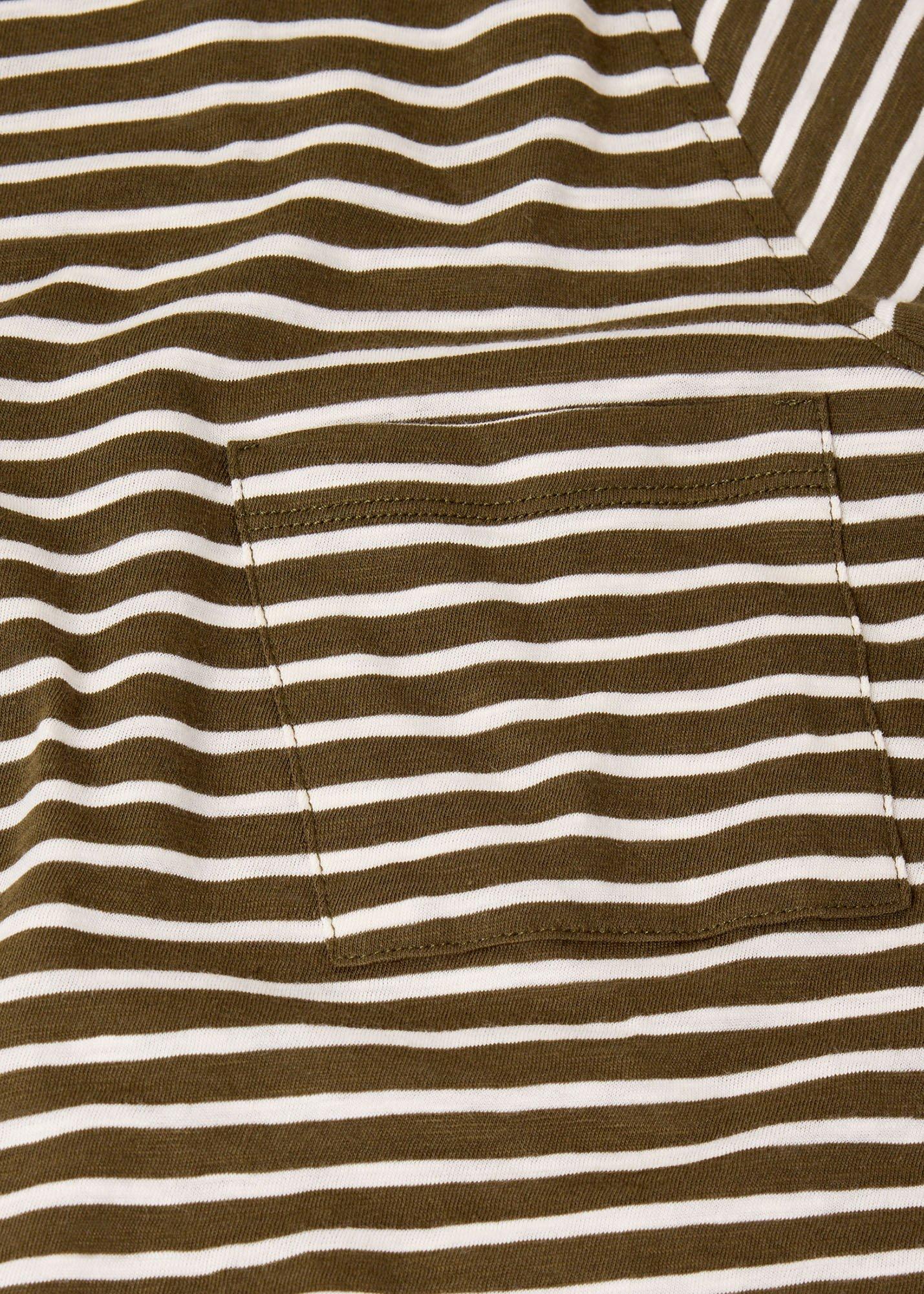 Stripe Crew Neck Pocket Top