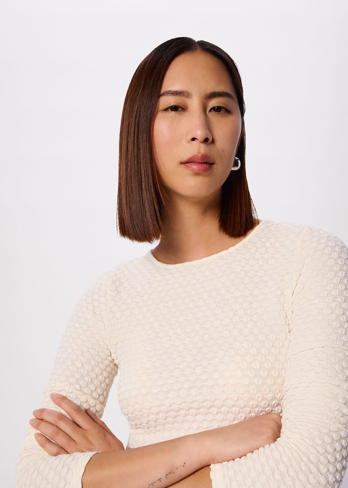 Textured Circle Jersey Top