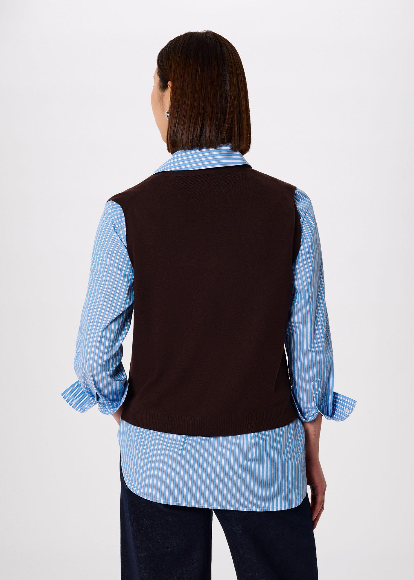 V Neck Button Front Knit Tank