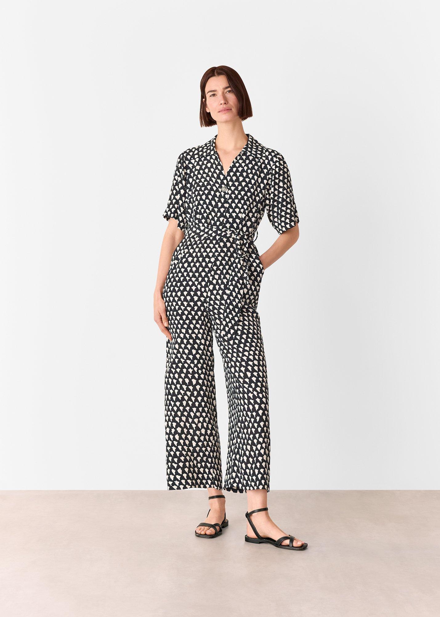 Black Abstract Triangle Jumpsuit