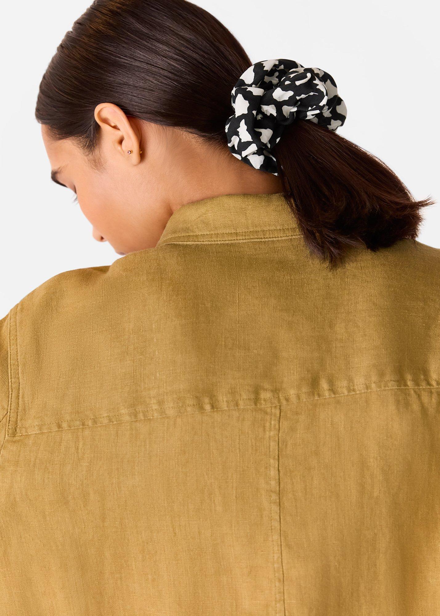 Black Abstract Triangle Scrunchie