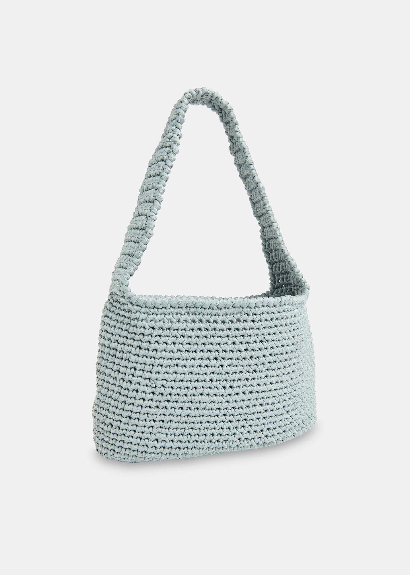 Blue Adaline Crochet Shoulder Bag