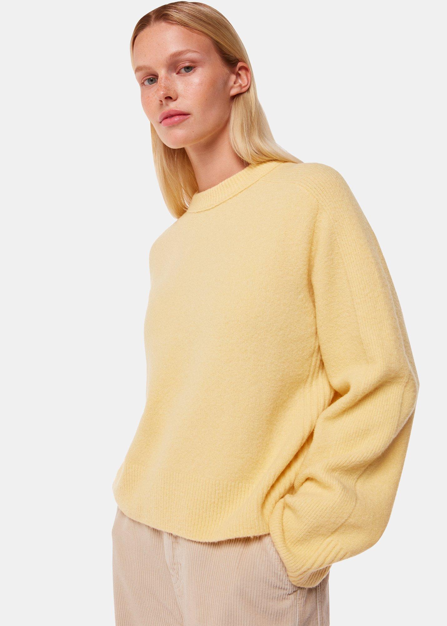 Yellow Alana Wool Mix Crew Neck