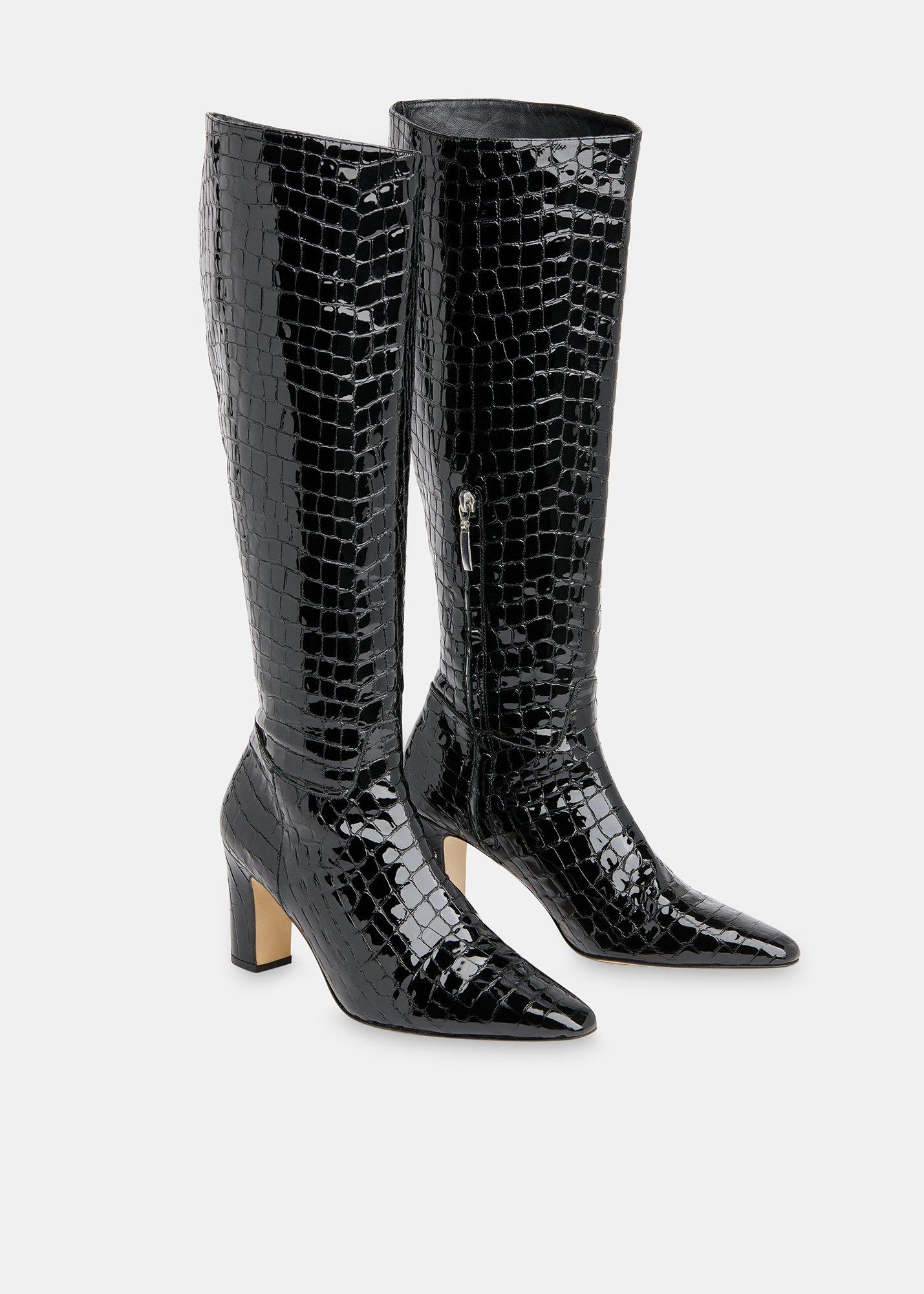 Albie Croc Knee High Boot