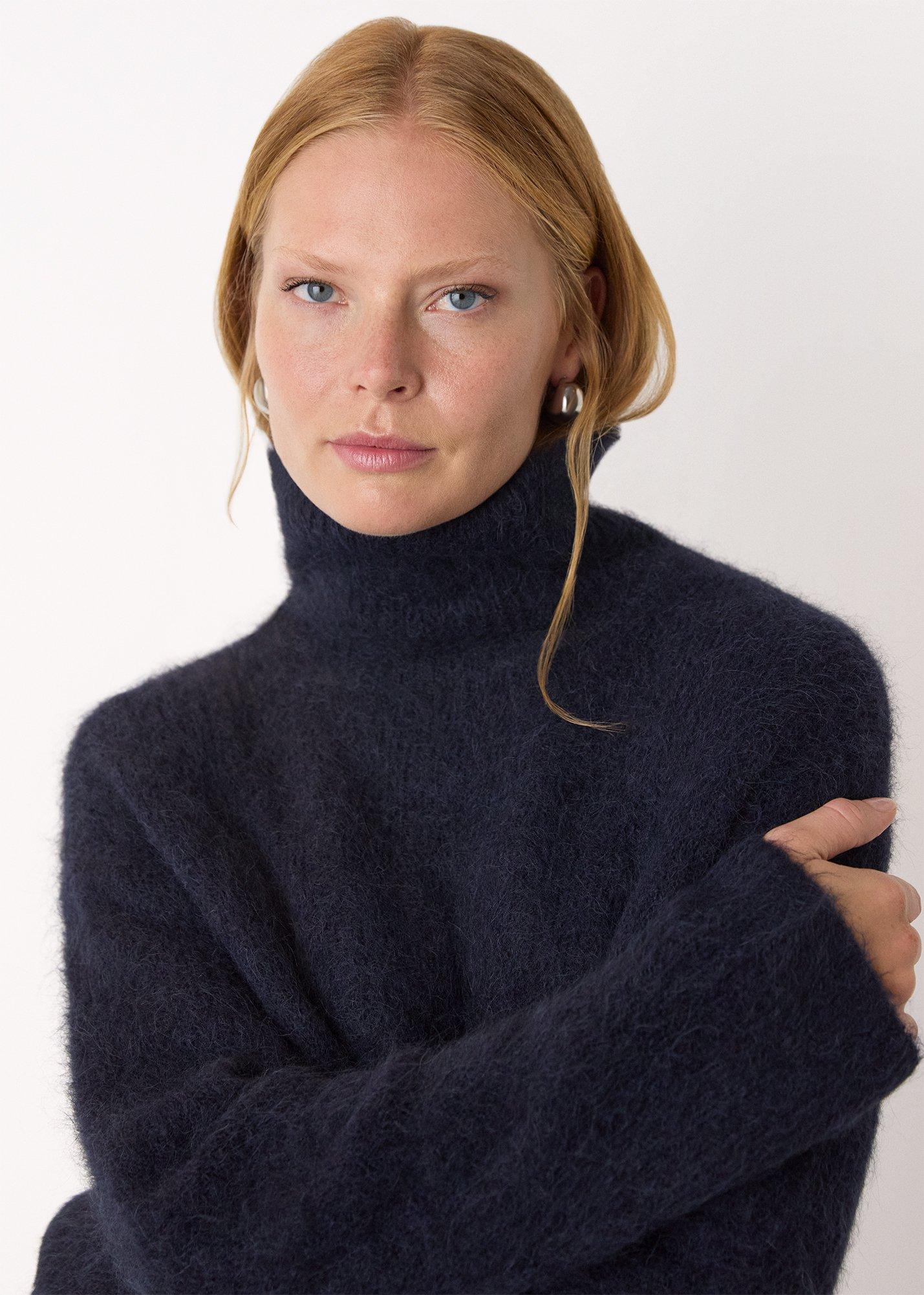 Alpaca Blend Funnel Knit