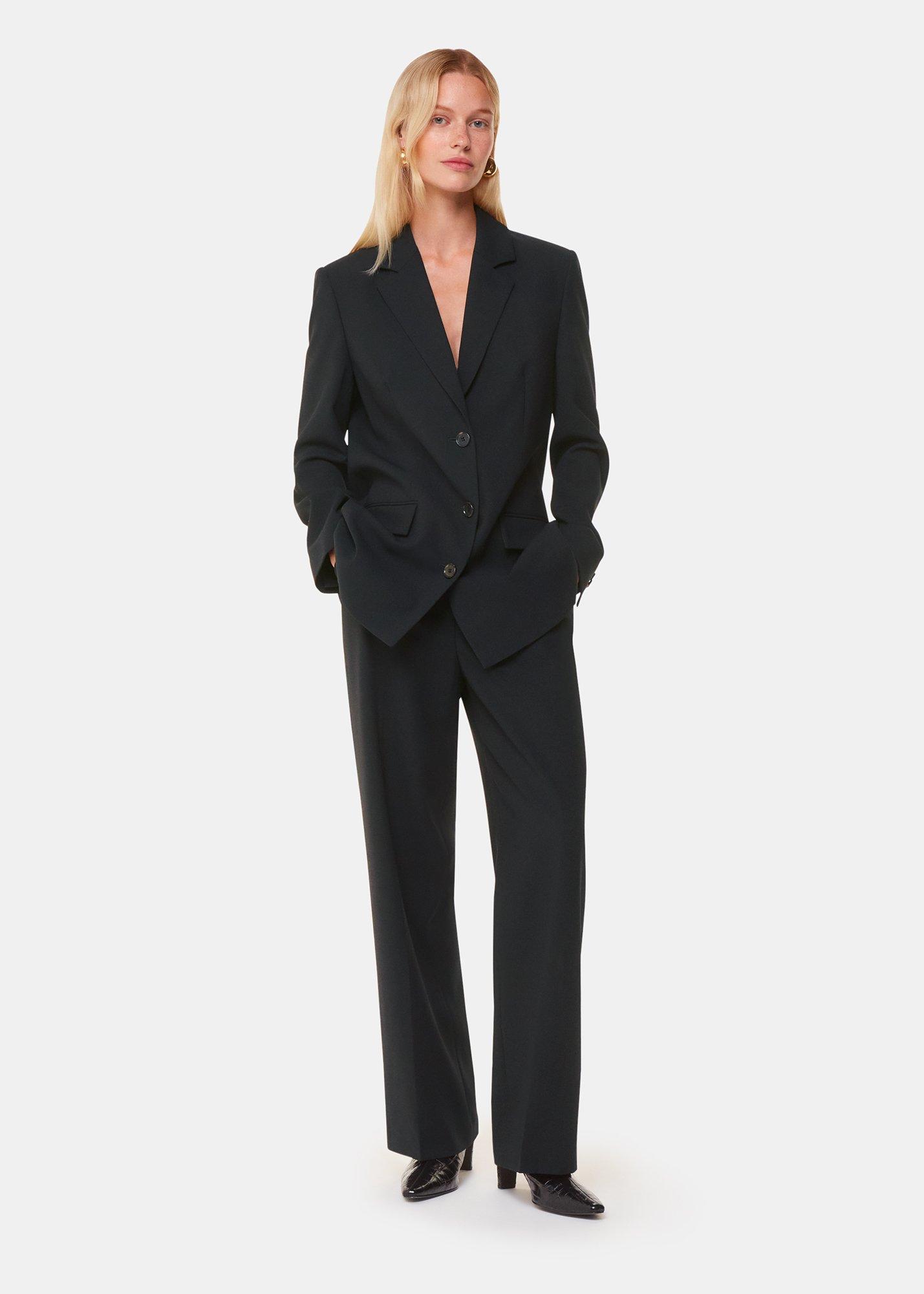 Black Amelie Wool Blend Blazer