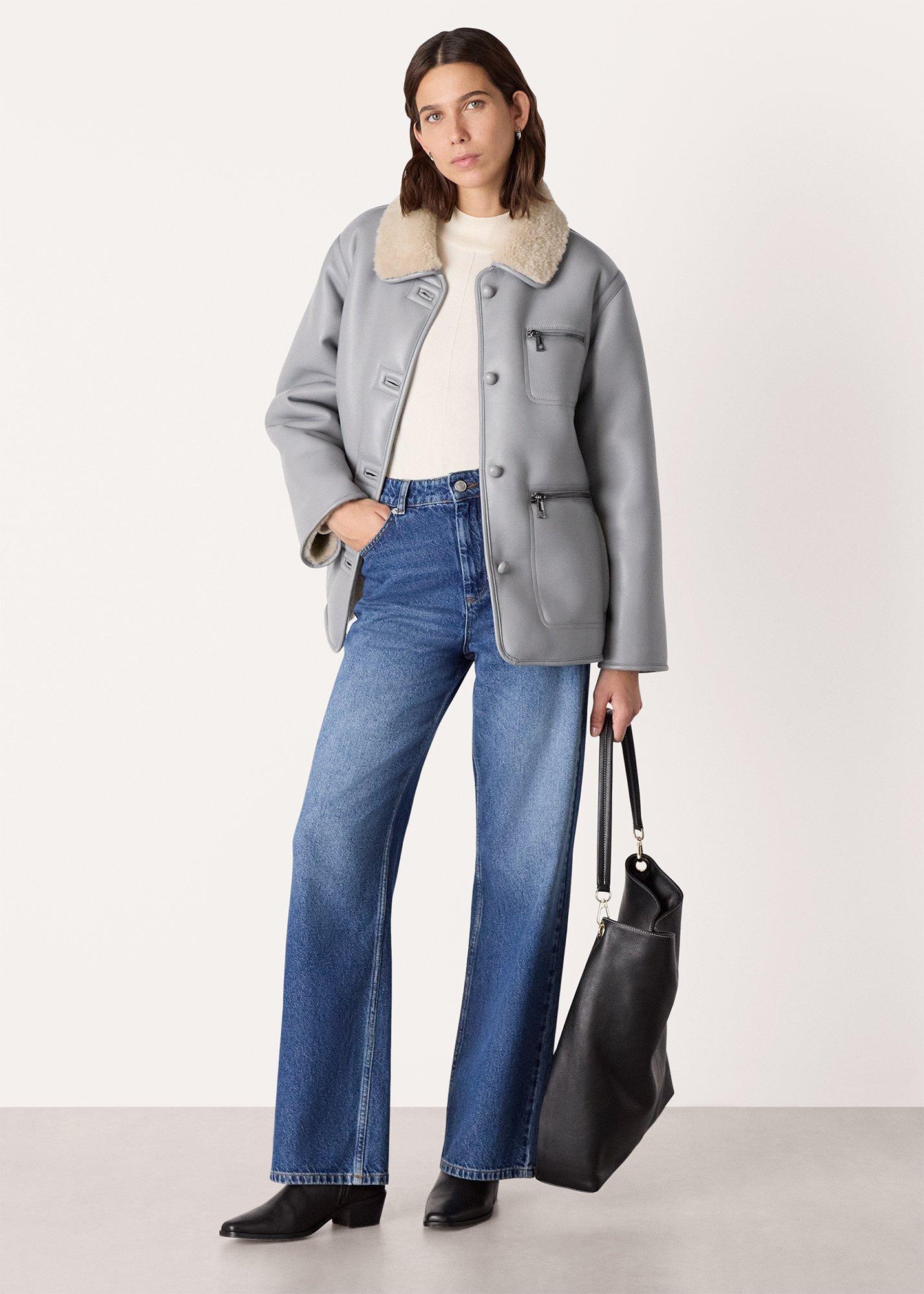 Grey Angelina Faux Fur Jacket