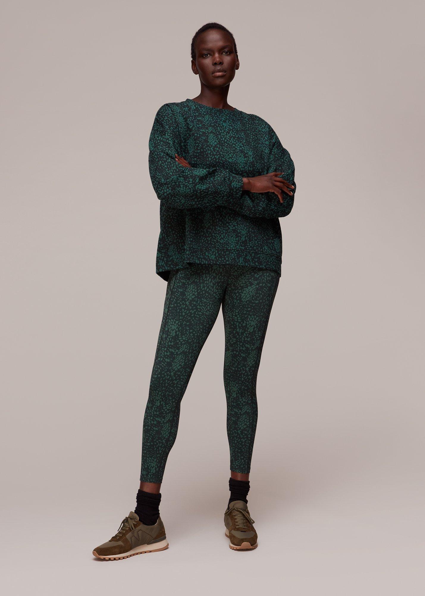 Green Animal Print Sports Legging