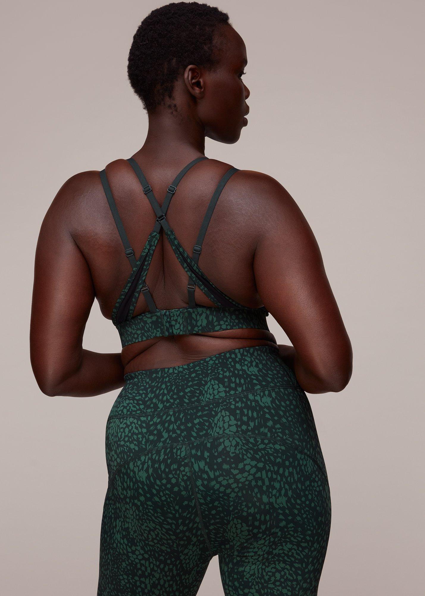 Green Animal Square Neck Sports Bra