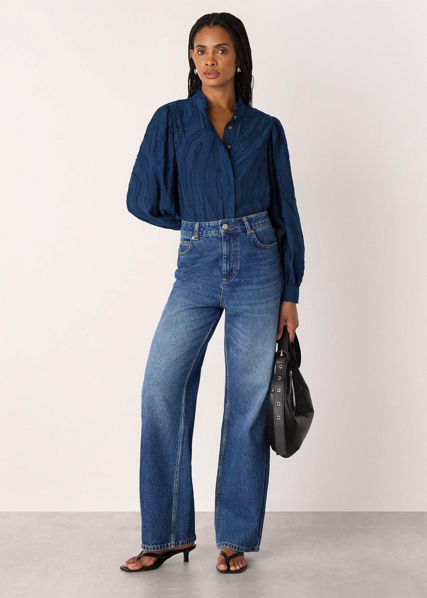 Blue Animal Textured Shirt