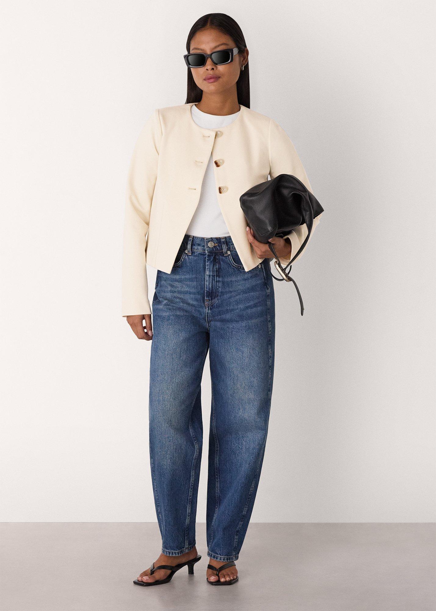 Ivory Anne Ponte Button Jacket