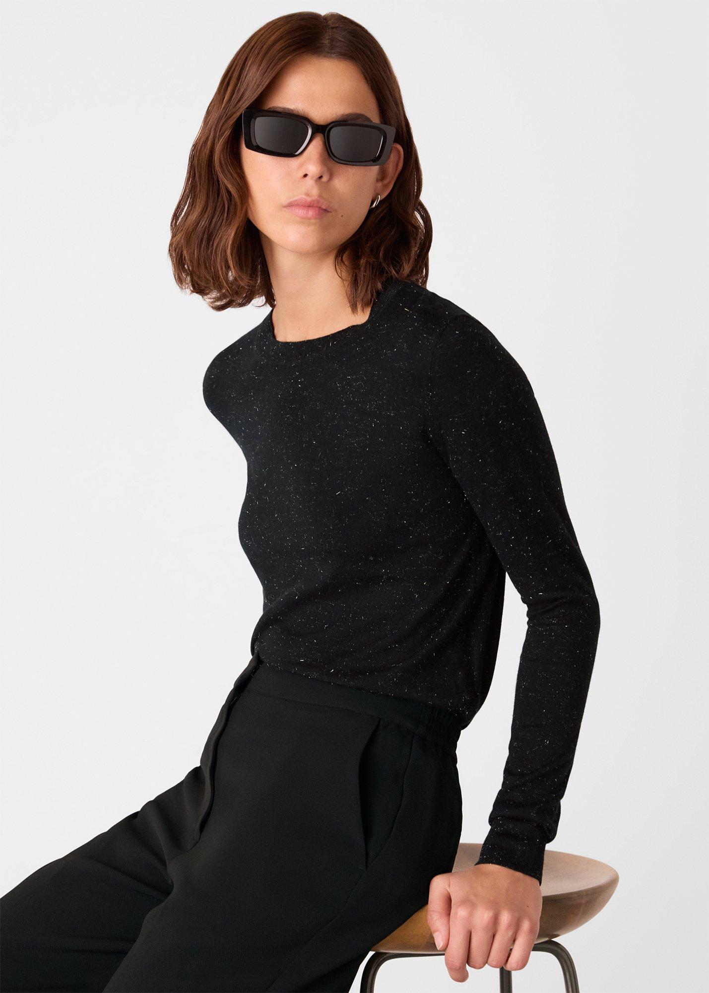 Black Annie Sparkle Crew Neck