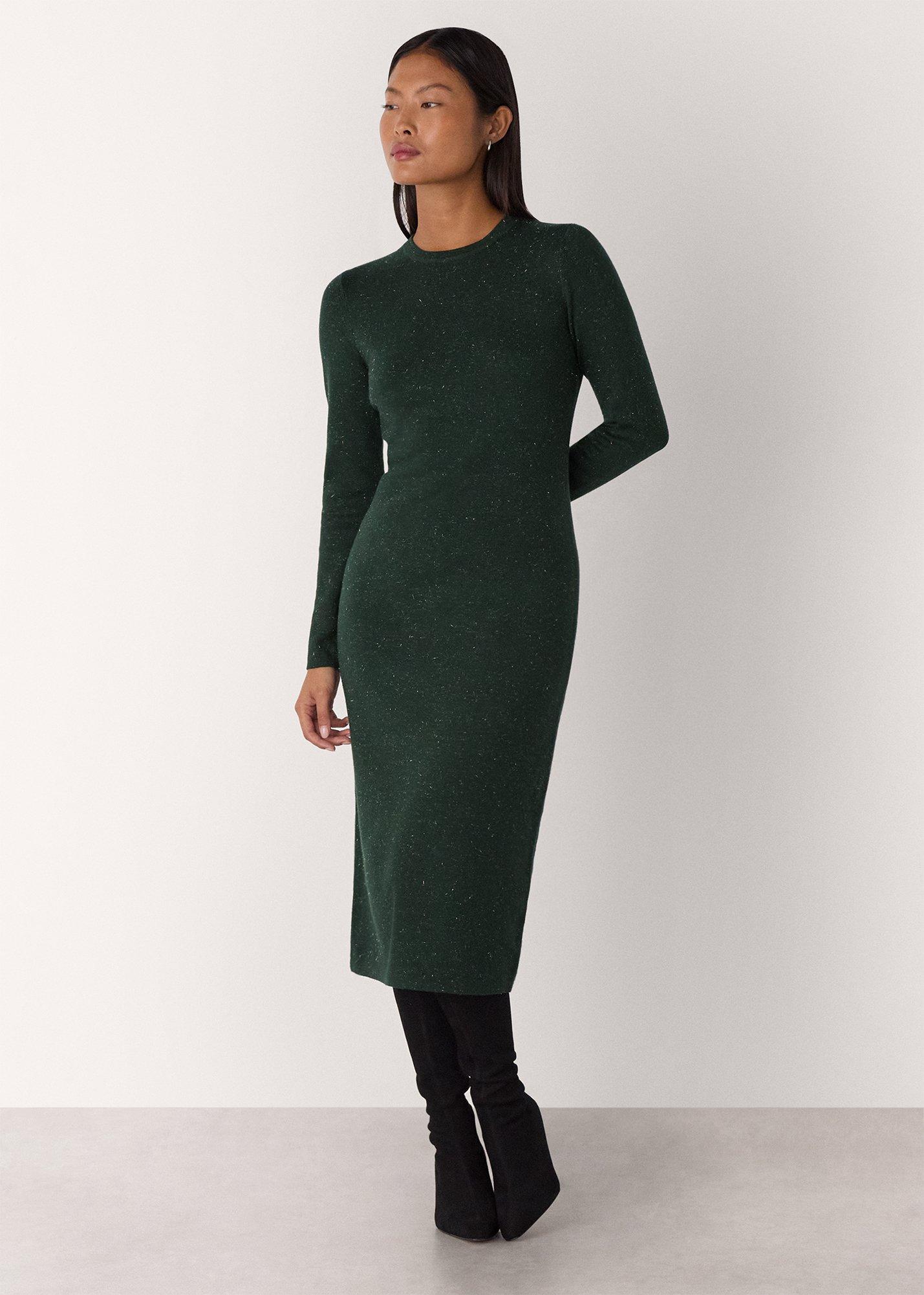 Dark Green Annie Sparkle Knit Dress