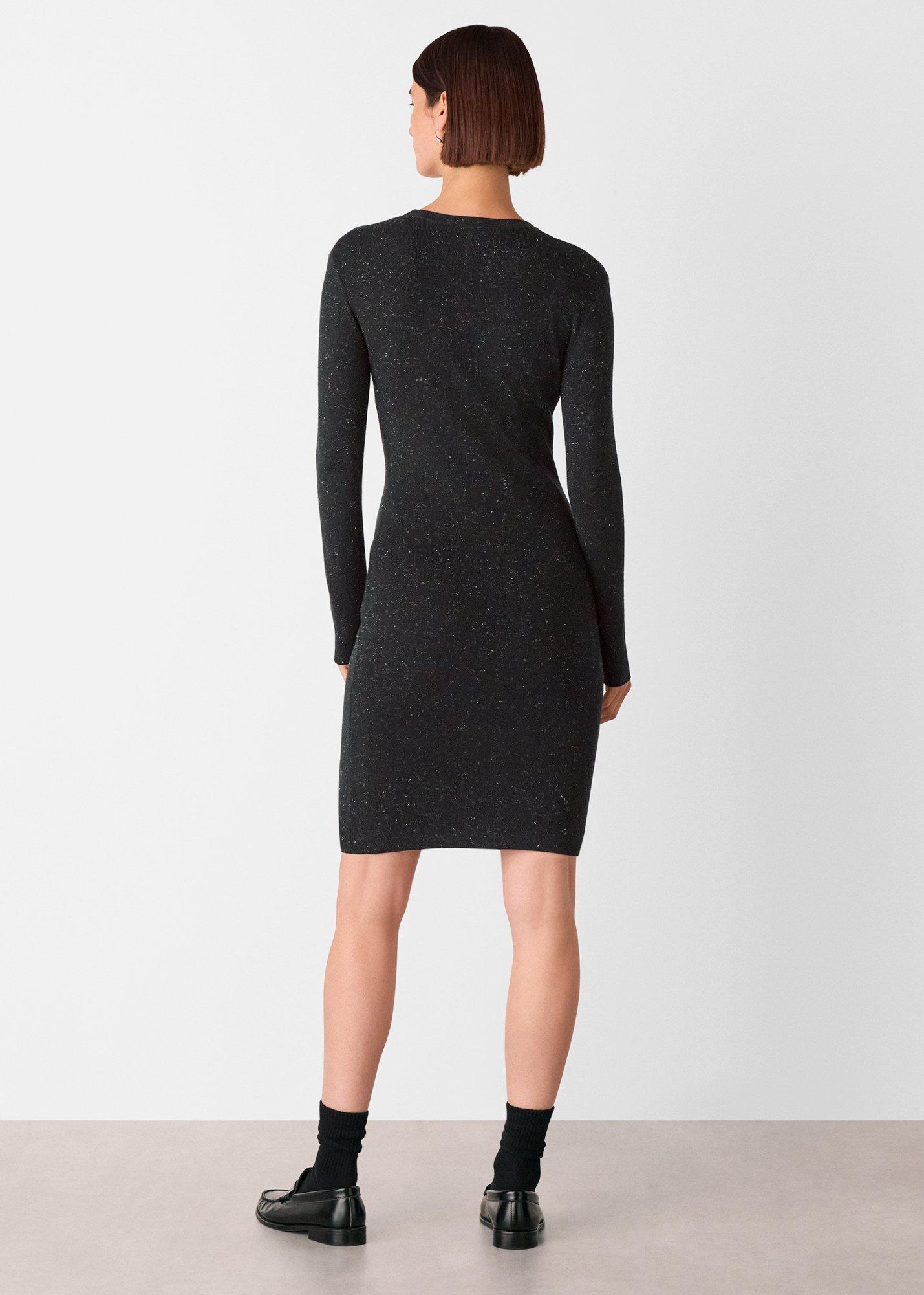 Black Annie Sparkle Short Sweater Dress
