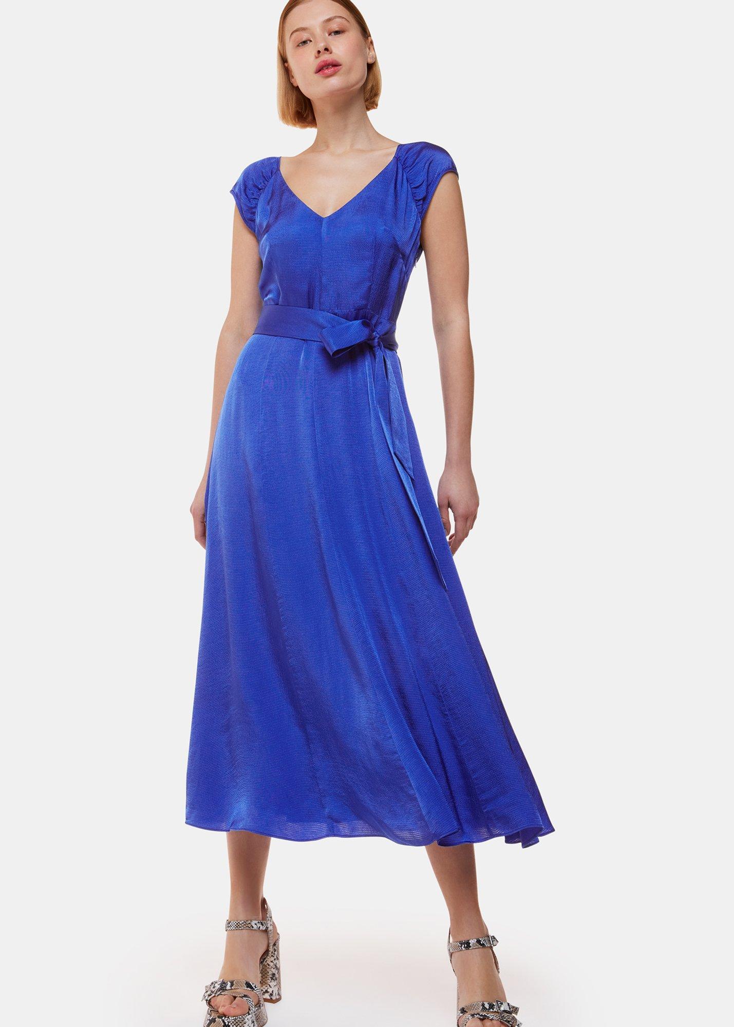 Arie Hammered Satin Midi Dress