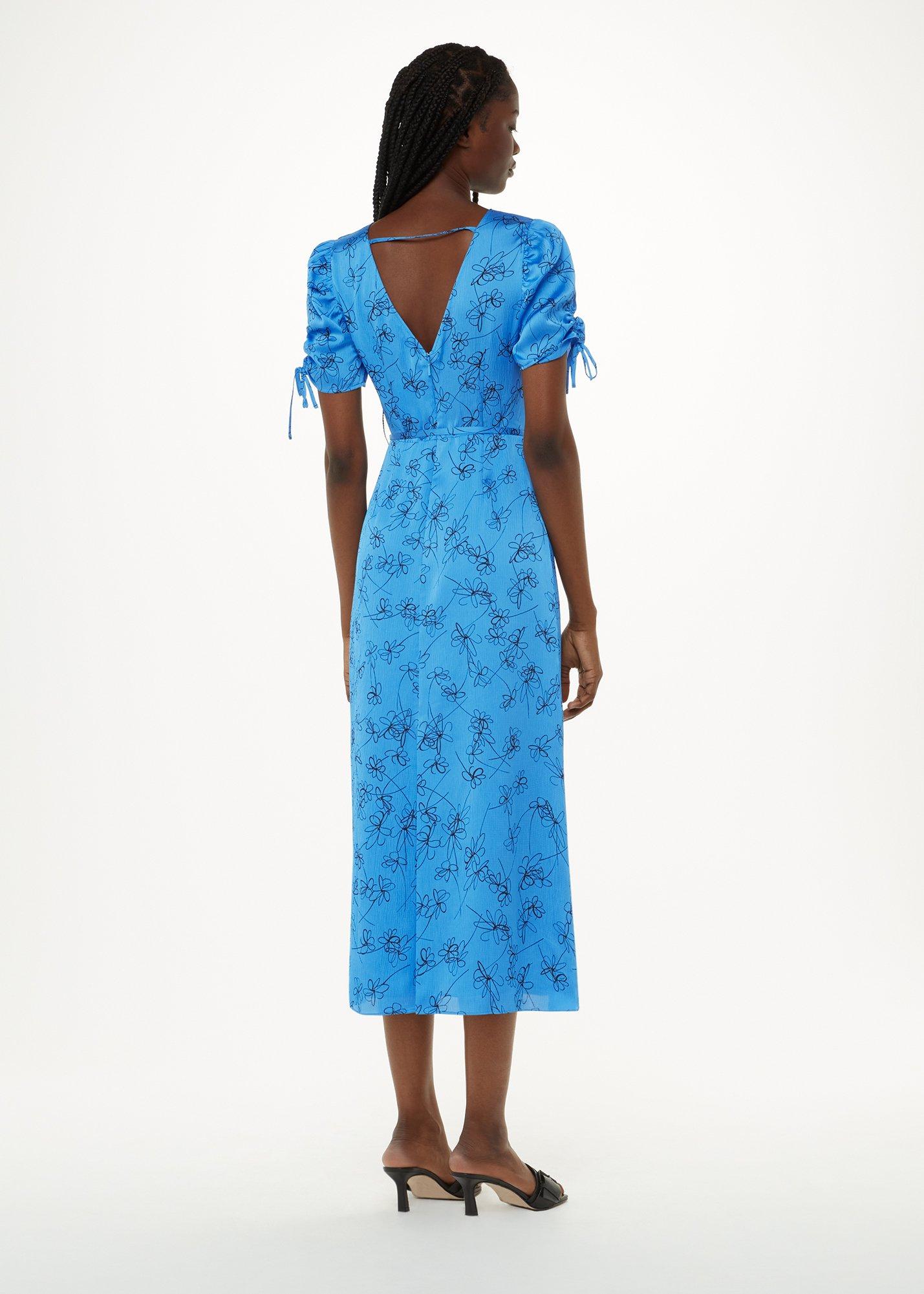 Blue Petite Aurelie Scribble Daisy Dress
