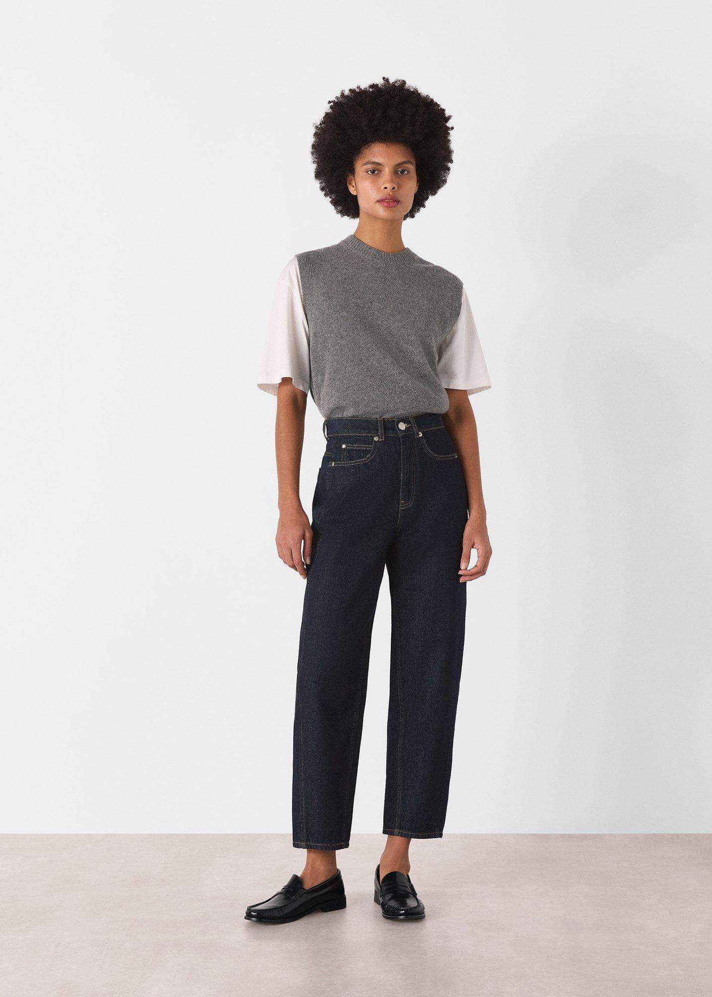 Dark Denim Authentic Barrel Leg Jean