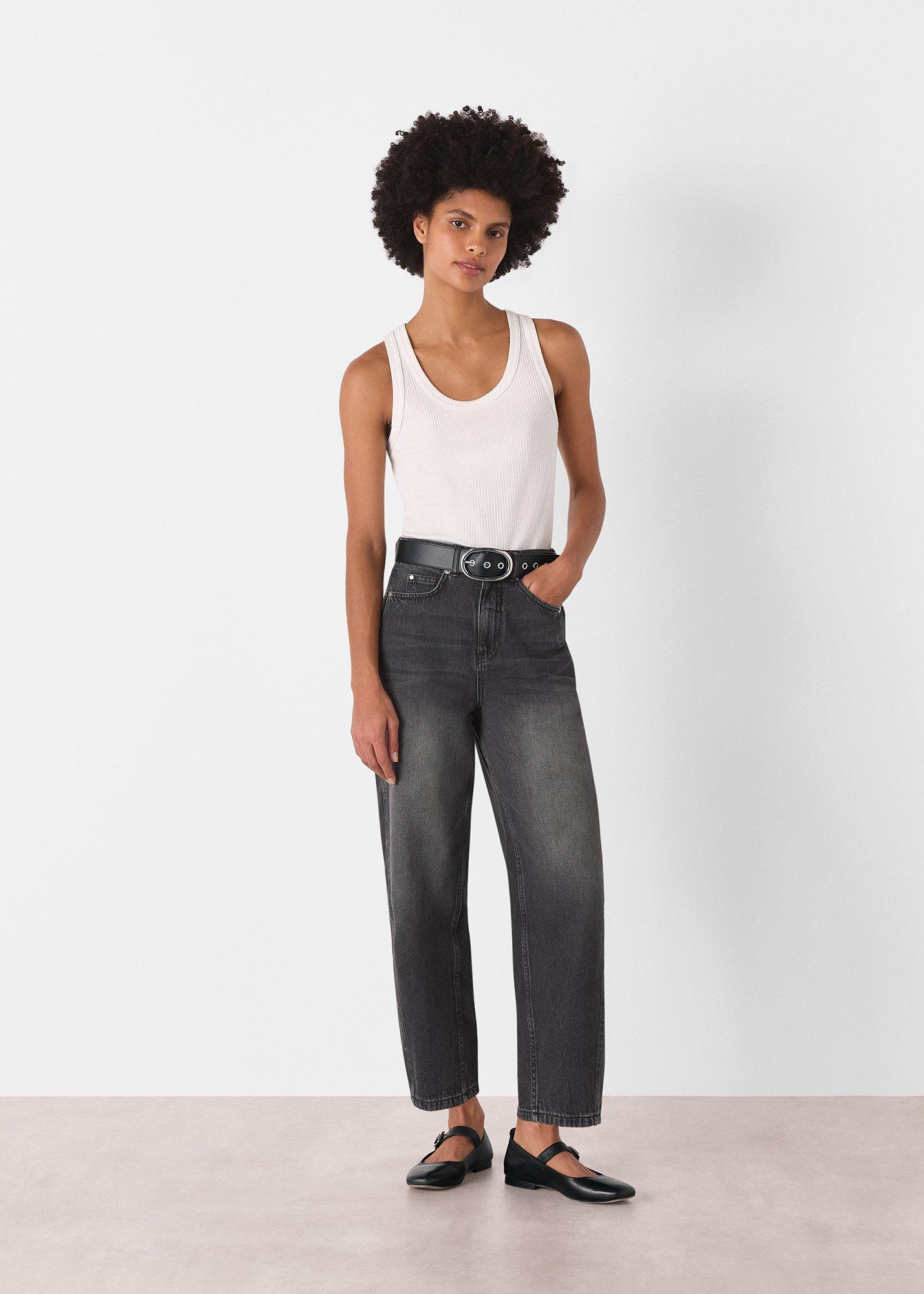 Grey Authentic Barrel Leg Jean