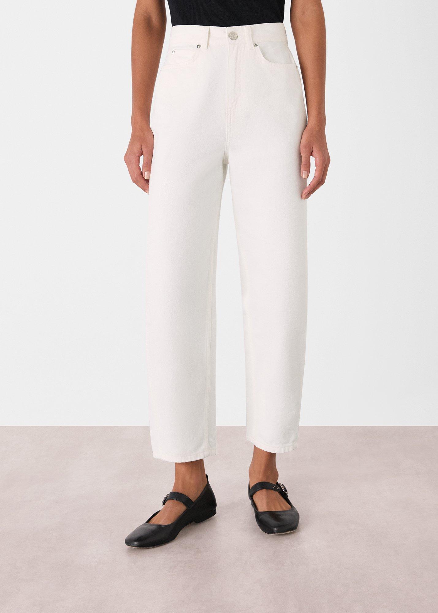 White Authentic Barrel Leg Jean