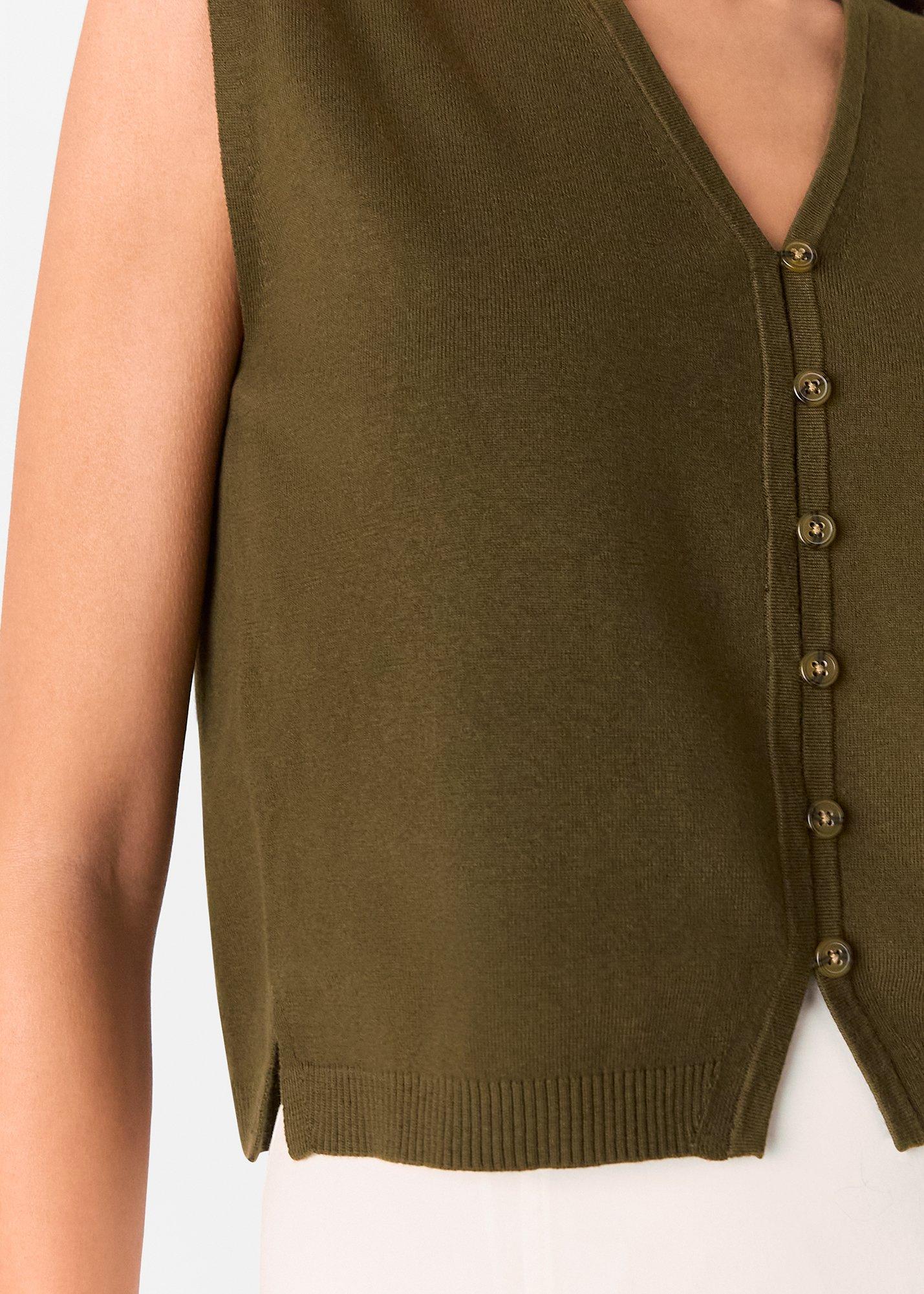 Khaki Bailey Button Through Tank