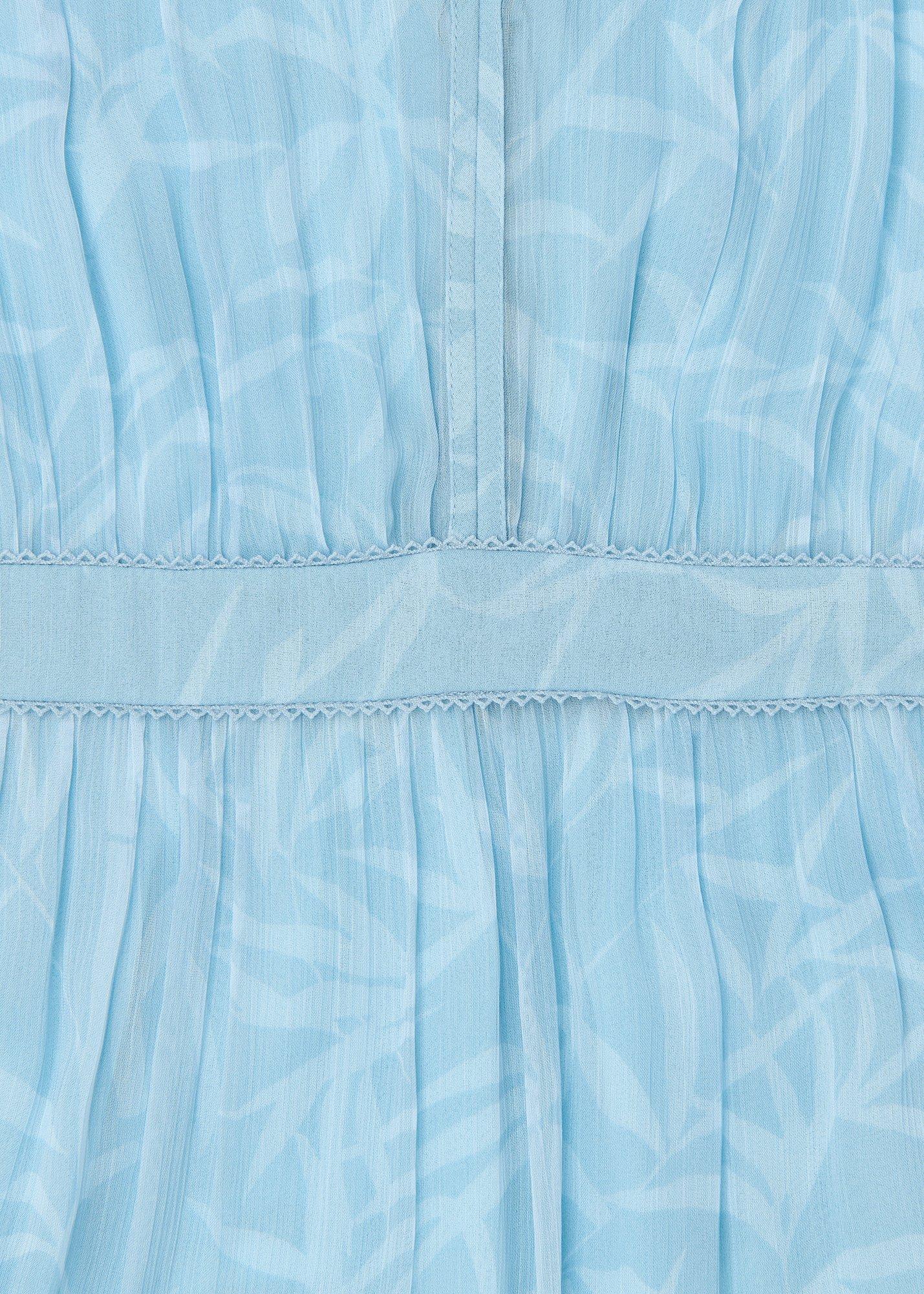 Petite Bamboo Leaves Gathered Dress