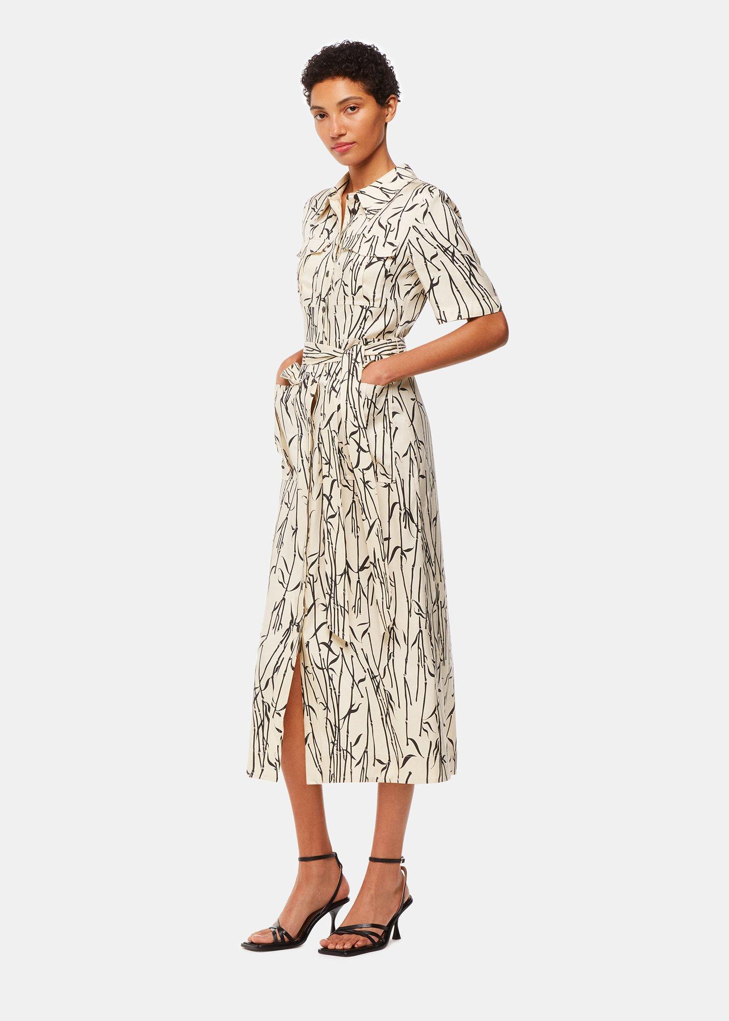 Ivory Bamboo Shoots Fontella Dress