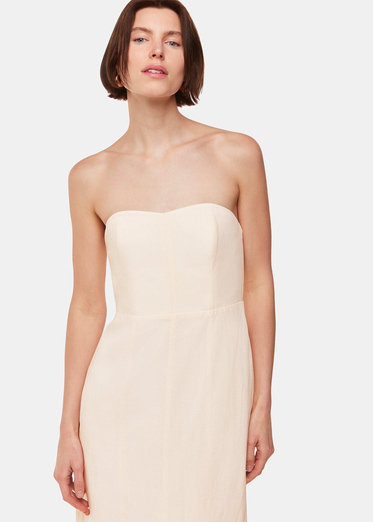 Bandeau Linen Blend Dress