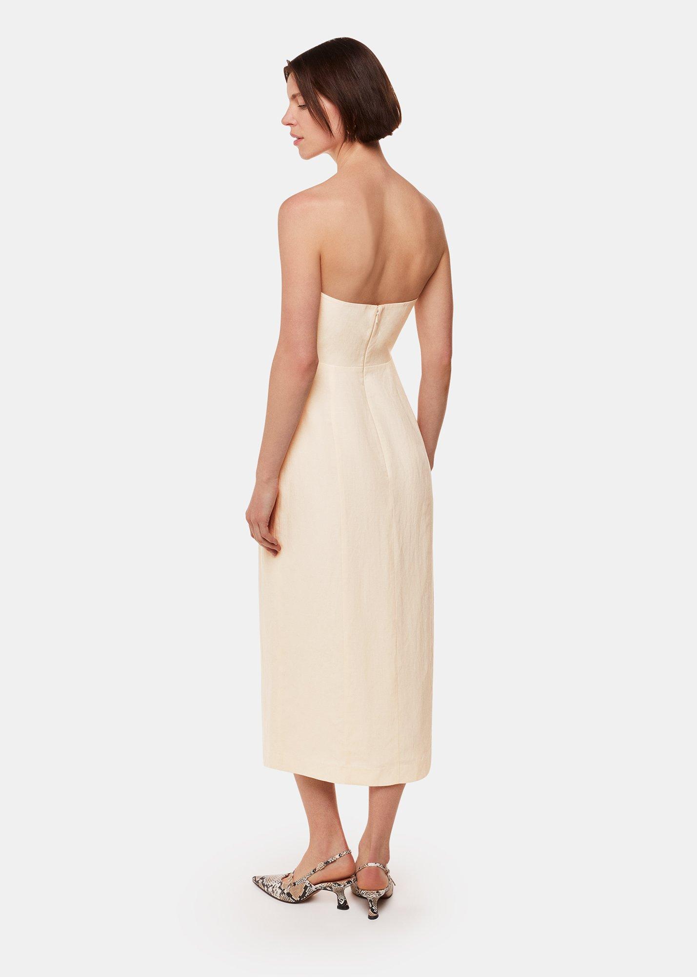 Bandeau Linen Blend Dress
